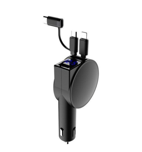 Two Wire Retractable 60 Fast Charging Car Charger