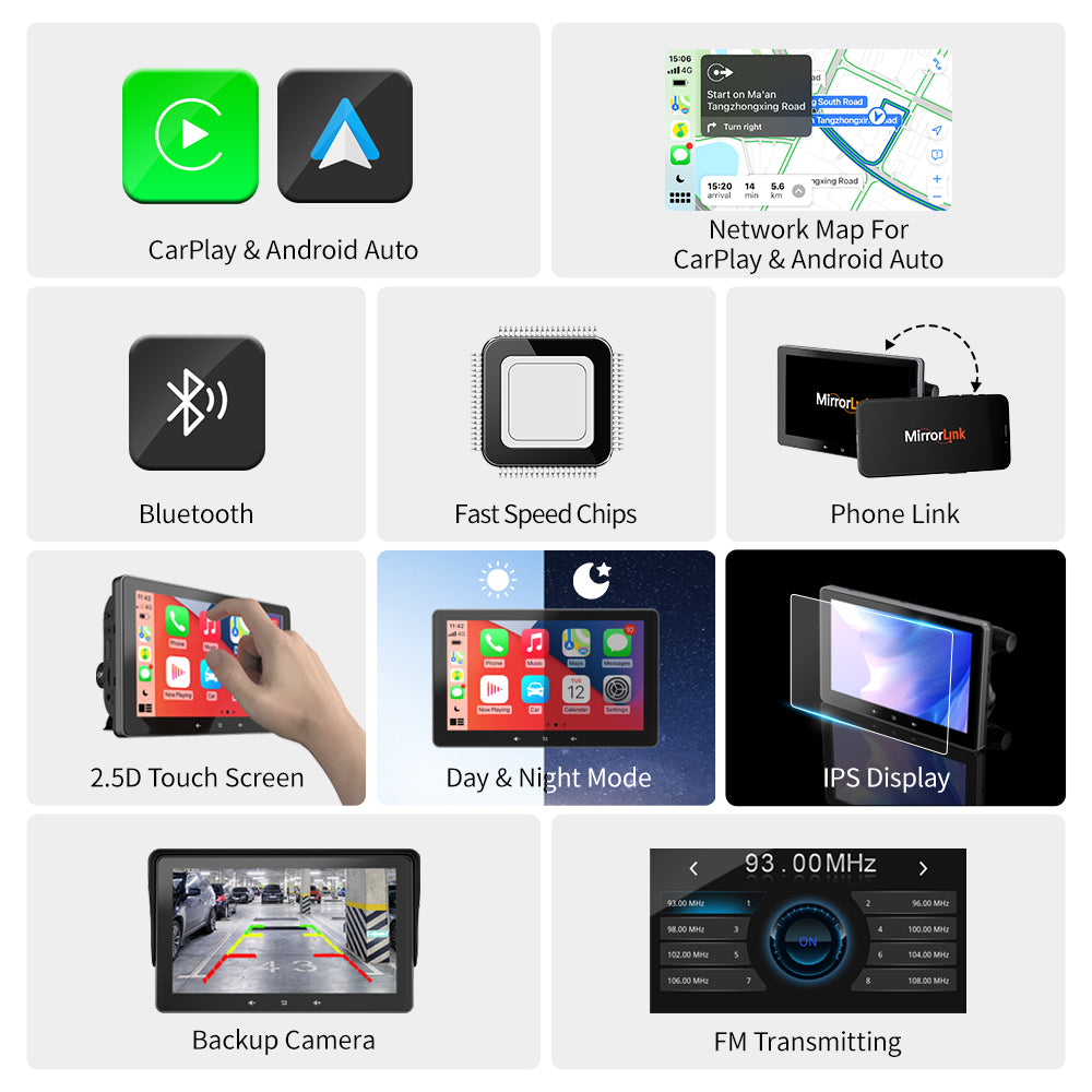 7 Car Wireless CarPlay Display