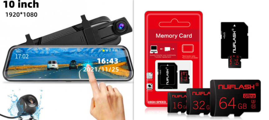 Front and Rear Dual Recording Rear View Mirror