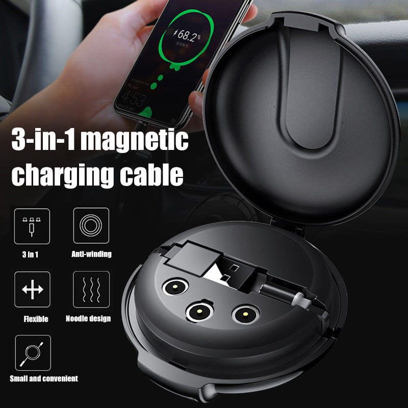 3-in-1 Magnetic Retractable Car Charger