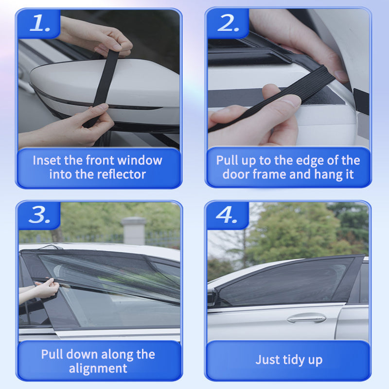 Car Front & Rear Side Curtain Sun Visor